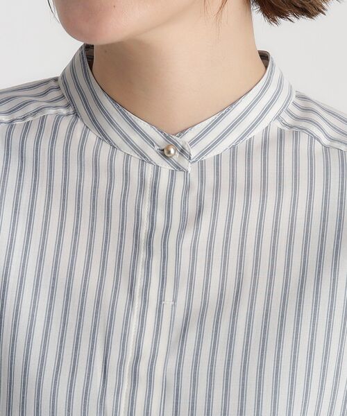 grove（グローブ）の「◆TRやわらかとろみシャツ（シャツ/ブラウス・レディース・ストライプ/オフホワイト/スミクロ・05/04/03/02/01）」の19枚目の写真