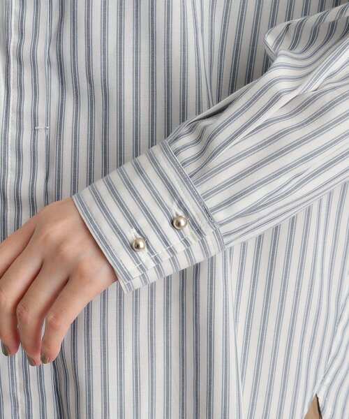 grove（グローブ）の「◆TRやわらかとろみシャツ（シャツ/ブラウス・レディース・ストライプ/オフホワイト/スミクロ・05/04/03/02/01）」の21枚目の写真