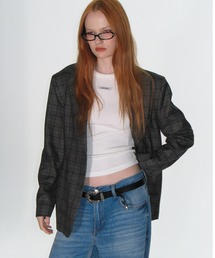 nomnom（ノムノム）の「【CRANK】OVERSIZED BLAZER/CHECK＆HERRINGBONE（テーラードジャケット）」