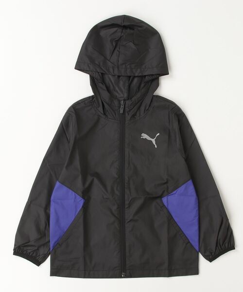 PUMA(プーマ)の「プーマ PUMA ACTIVE SPORTS ノンライニング ジャケット(ナイロンジャケット・キッズ・ネイビー/ブラック×ブルー・110cm/120cm/130cm/140cm/150cm/160cm)」の2枚目の写真