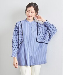 エンブロイダリー コンビ ドルマンブラウス