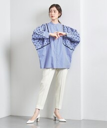 エンブロイダリー コンビ ドルマンブラウスを使った人気ファッション