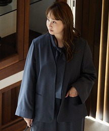 form forma（フォルムフォルマ）の「【藤本美貴さん×formforma】スリットケープジャケット/洗える（ノーカラージャケット）」