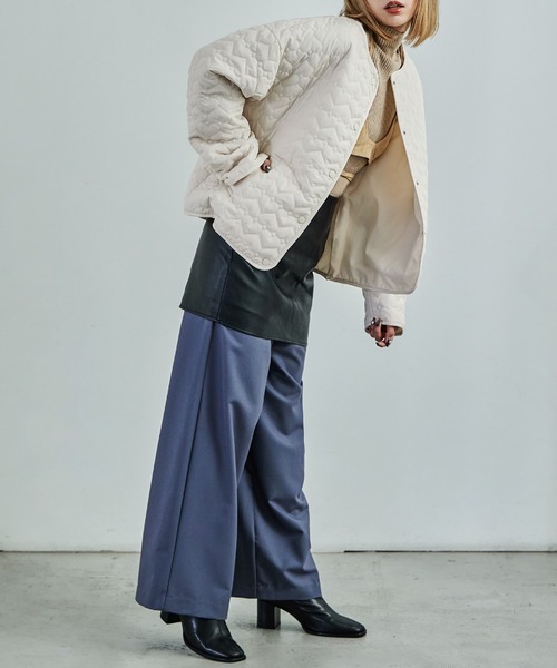 Fashion Letter(ファッションレター)の「ハート柄キルトジャケット ブルゾン ショート丈(ブルゾン・レディース・アイボリー/ブラック・M)」の12枚目の写真