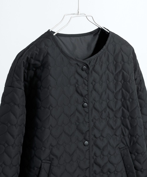 Fashion Letter(ファッションレター)の「ハート柄キルトジャケット ブルゾン ショート丈(ブルゾン・レディース・アイボリー/ブラック・M)」の22枚目の写真