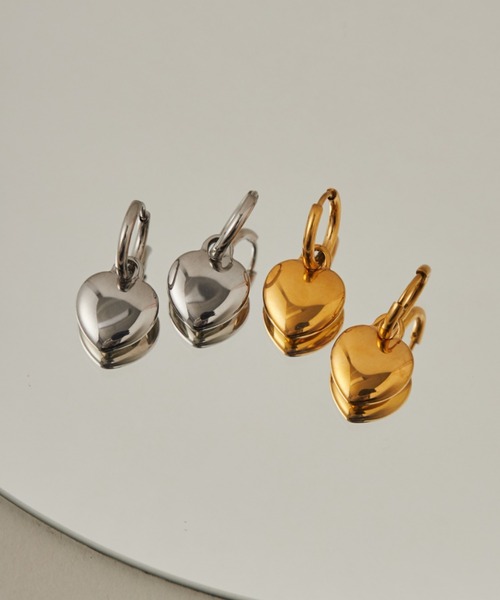 ciite' surgical stainless(シーテサージカルステンレス)の「【 金属アレルギー対応 】 ハートフープピアス サージカルステンレス (両耳用)(ピアス(両耳用)・レディース・シルバー/ゴールド・FREE)」の13枚目の写真