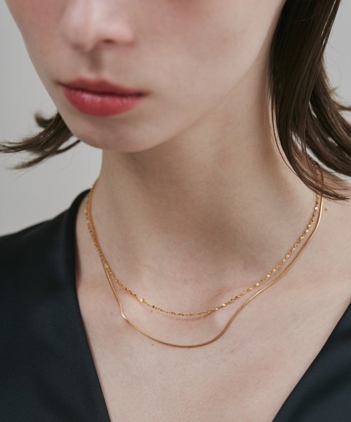 ciite' surgical stainless（シーテサージカルステンレス）の「【 金属アレルギー対応 】 2連チェーンネックレス サージカルステンレス（ネックレス・レディース・ゴールド/シルバー/ピンクゴールド・FREE）」の4枚目の写真