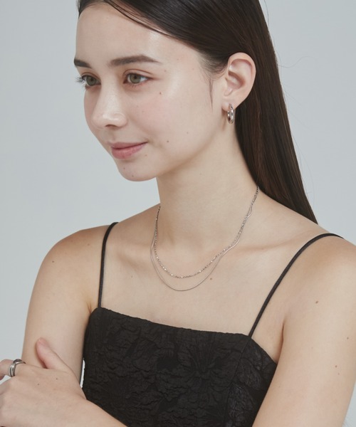 セール】【 金属アレルギー対応 】 2連チェーンネックレス サージカル