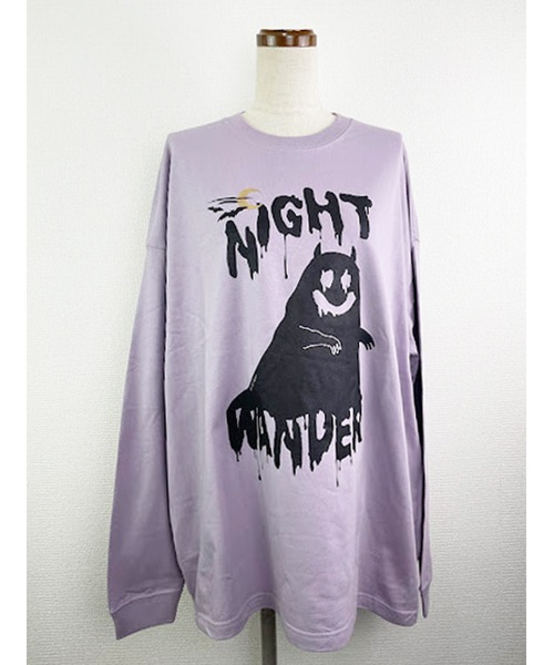 WORLD WIDE LOVE!(ワールドワイドラブ)の「デッドキャスパー BIGロンTEE(Tシャツ/カットソー・レディース・ブラック/サックスブルー/オフホワイト/ラベンダー・1)」の4枚目の写真