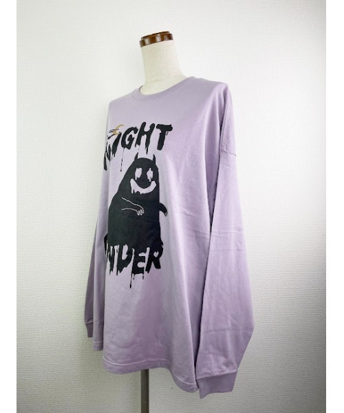 WORLD WIDE LOVE!(ワールドワイドラブ)の「デッドキャスパー BIGロンTEE(Tシャツ/カットソー・レディース・ブラック/サックスブルー/オフホワイト/ラベンダー・1)」の6枚目の写真