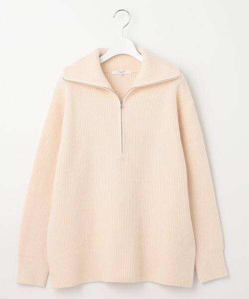 23区 S（ニジュウサンクチイサイサイズ）の「【SLOW/一部店舗限定】ニットトータル ハーフジップ ニット（ニット/セーター・レディース・ホワイト系/ブラック系3/ブラック系・32）」の6枚目の写真