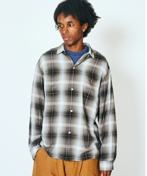 TOWNCRAFT 60S オンブレチェック ループカラーシャツ TOWNCRAFT/タウンクラフト 60S LOOP COLLAR SHIRT オンブレ