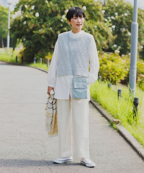 studio CLIP（スタディオクリップ）の「【みんなのリクエストパンツ】柔らかストレッチすっきりストレートパンツ[プチ・プラス・トールあり]（その他パンツ・レディース・ライトグレー/ブルー/アイボリー/ダークブルー・PF/ﾌﾘｰ(L)/TF/LARGE/MEDIUM/SMALL）」の7枚目の写真