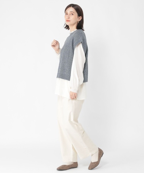 studio CLIP（スタディオクリップ）の「【みんなのリクエストパンツ】柔らかストレッチすっきりストレートパンツ[プチ・プラス・トールあり]（その他パンツ・レディース・ライトグレー/ブルー/アイボリー/ダークブルー・PF/ﾌﾘｰ(L)/TF/LARGE/MEDIUM/SMALL）」の22枚目の写真