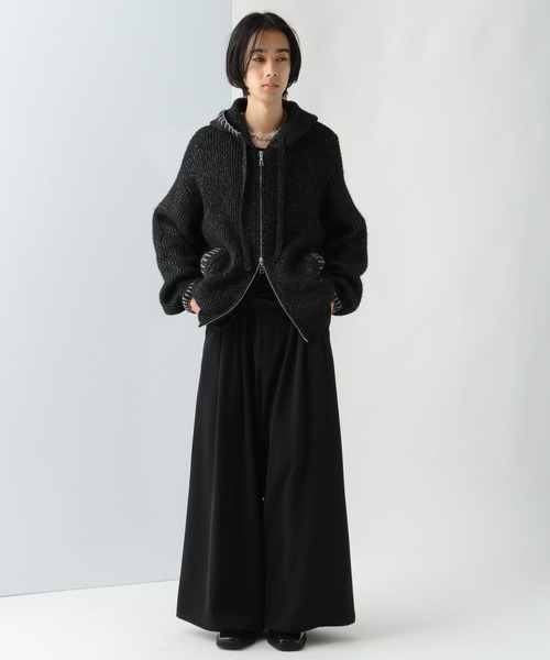 HARE(ハレ)の「ステッチニットZIPパーカー(HARE)(ニット/セーター・メンズ・ブラック/ブラウン/ブルー・FREE)」の7枚目の写真