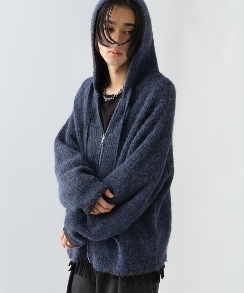 HARE(ハレ)の「ステッチニットZIPパーカー(HARE)(ニット/セーター・メンズ・ブラック/ブラウン/ブルー・FREE)」の15枚目の写真