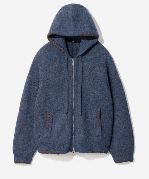 HARE（ハレ）の「ステッチニットZIPパーカー(HARE)（ニット/セーター