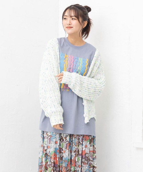 【セール】143702：モールヤーンネップ マルチカラートッピングカーディガン（カーディガン/ボレロ）｜ScoLar（スカラー）