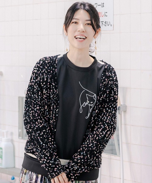 【セール】143702：モールヤーンネップ マルチカラートッピングカーディガン（カーディガン/ボレロ）｜ScoLar（スカラー）