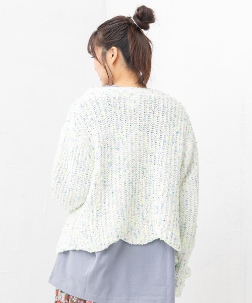 【セール】143702：モールヤーンネップ マルチカラートッピングカーディガン（カーディガン/ボレロ）｜ScoLar（スカラー）