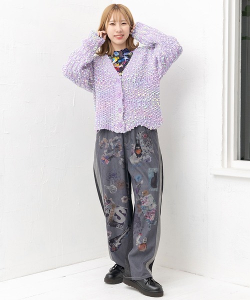 【セール】143702：モールヤーンネップ マルチカラートッピングカーディガン（カーディガン/ボレロ）｜ScoLar（スカラー）