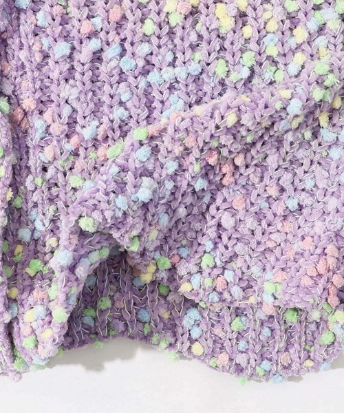 【セール】143702：モールヤーンネップ マルチカラートッピングカーディガン（カーディガン/ボレロ）｜ScoLar（スカラー）