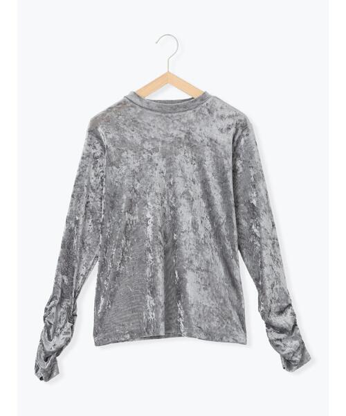 Samansa Mos2 blue(サマンサモスモスブルー)の「メッシュベロアハイネックプルオーバー(Tシャツ/カットソー・レディース・キナリ/チャコールグレー/ブルー・F)」の16枚目の写真