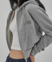 A'GEM/9 × .kom『ACOVER/オコボ』Crop Two-Way Zip-up Hoodie/クロップ2WYAジップアップパーカー