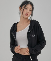 A'GEM/9 × .kom『ACOVER/オコボ』Crop Two-Way Zip-up Hoodie/クロップ2WYAジップアップパーカー