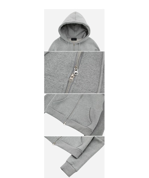 パーカー A'GEM/9 × .kom「ACOVER/オコボ」Crop Two-Way Zip-up Hoodie/クロップ２WYAジップアップパーカ ACOVER（オコボ）の「A'GEM/9 × .kom『ACOVER/オコボ』Crop Two