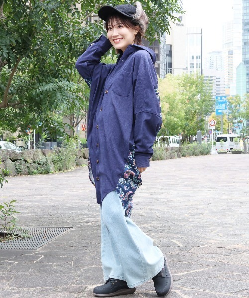 チチカカ(チチカカ)の「ペイズリードッキングシャツワンピース(シャツワンピース・レディース・ベージュ/ネイビー・FREE)」の6枚目の写真