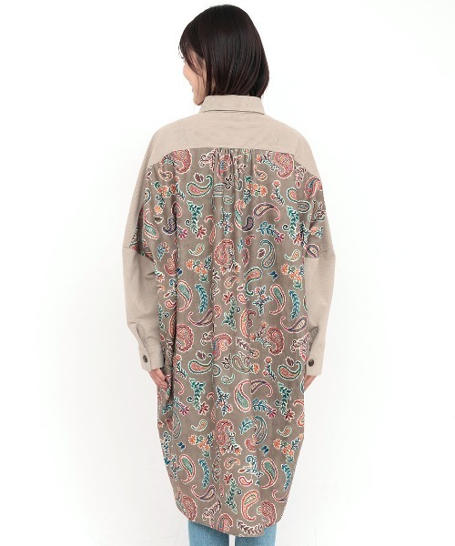 チチカカ(チチカカ)の「ペイズリードッキングシャツワンピース(シャツワンピース・レディース・ベージュ/ネイビー・FREE)」の12枚目の写真