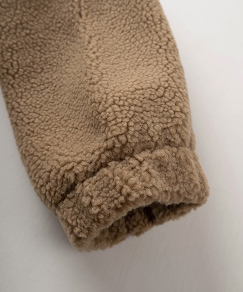 CONVERSE（コンバース）の「【CONVERSE/コンバース】ブランドネームタグ シープボア切り替え フードジャケット/フーディ―/ドローコード付（ブルゾン・レディース・ベージュ/ブラック/ブルーグレー/アイボリー・L/M）」の13枚目の写真