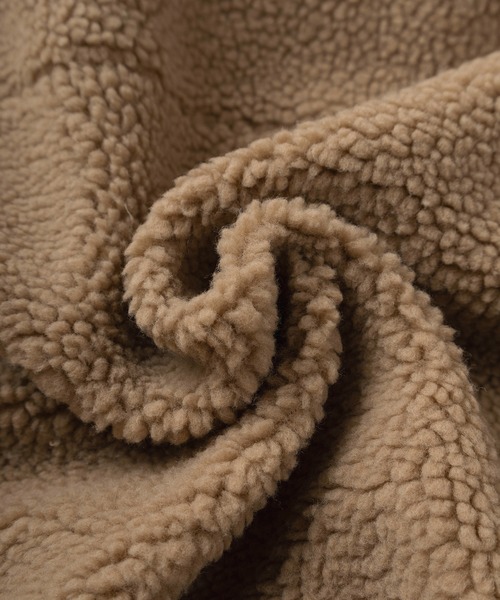 CONVERSE（コンバース）の「【CONVERSE/コンバース】ブランドネームタグ シープボア切り替え フードジャケット/フーディ―/ドローコード付（ブルゾン・レディース・ベージュ/ブラック/ブルーグレー/アイボリー・L/M）」の15枚目の写真