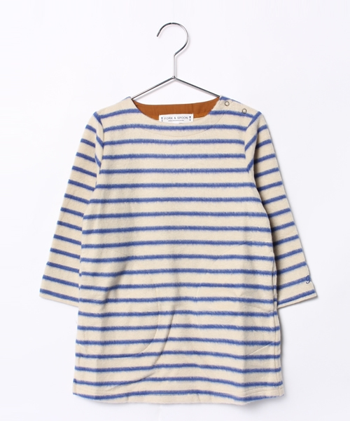 URBAN RESEARCH DOORS KIDS（アーバン リサーチ ドアーズ キッズ　）の「FORK＆SPOON 起毛ボーダーOP（ワンピース・キッズ・ネイビー/オフホワイト/レッド・105/90/135/120）」の2枚目の写真