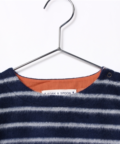 URBAN RESEARCH DOORS KIDS（アーバン リサーチ ドアーズ キッズ　）の「FORK＆SPOON 起毛ボーダーOP（ワンピース・キッズ・ネイビー/オフホワイト/レッド・105/90/135/120）」の5枚目の写真