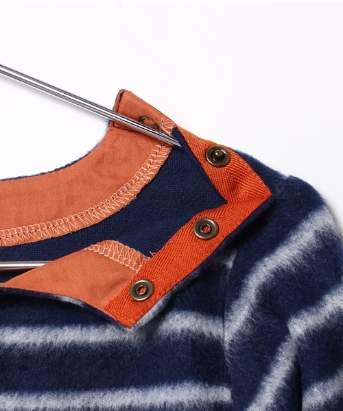 URBAN RESEARCH DOORS KIDS（アーバン リサーチ ドアーズ キッズ　）の「FORK＆SPOON 起毛ボーダーOP（ワンピース・キッズ・ネイビー/オフホワイト/レッド・105/90/135/120）」の6枚目の写真