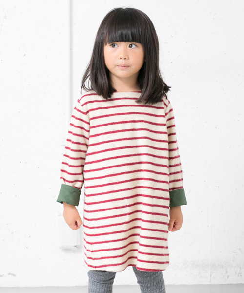 URBAN RESEARCH DOORS KIDS（アーバン リサーチ ドアーズ キッズ　）の「FORK＆SPOON 起毛ボーダーOP（ワンピース・キッズ・ネイビー/オフホワイト/レッド・105/90/135/120）」の12枚目の写真