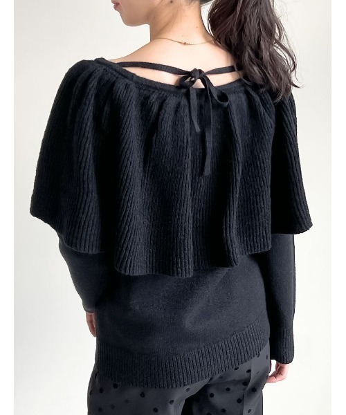 MEISM（ミズム）の「[2024-25 WINTER COLLECTION][MEISM by Re:EDIT]3WAYラッフルフリルニットプルオーバー（ニット/セーター・レディース・ブラック/グレー/アイボリー・MEDIUM/LARGE）」の2枚目の写真