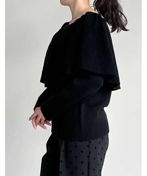 MEISM（ミズム）の「[2024-25 WINTER COLLECTION][MEISM by Re:EDIT]3WAYラッフルフリルニットプルオーバー（ニット/セーター・レディース・ブラック/グレー/アイボリー・MEDIUM/LARGE）」の16枚目の写真