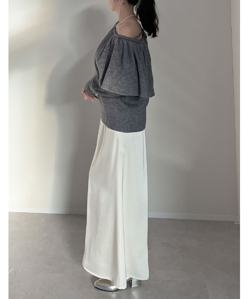 MEISM（ミズム）の「[2024-25 WINTER COLLECTION][MEISM by Re:EDIT]3WAYラッフルフリルニットプルオーバー（ニット/セーター・レディース・ブラック/グレー/アイボリー・MEDIUM/LARGE）」の21枚目の写真