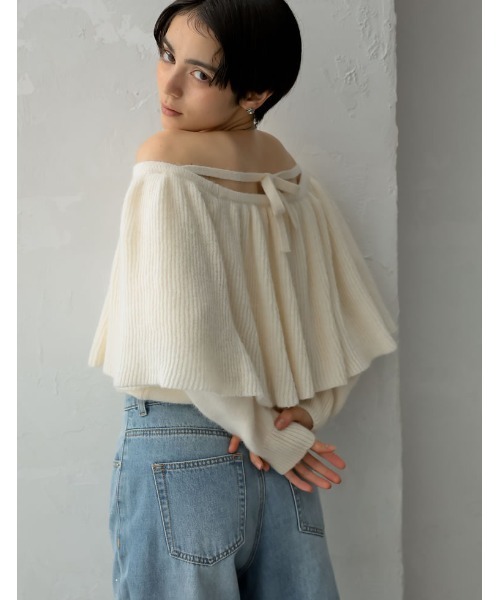 MEISM（ミズム）の「[2024-25 WINTER COLLECTION][MEISM by Re:EDIT]3WAYラッフルフリルニットプルオーバー（ニット/セーター・レディース・ブラック/グレー/アイボリー・MEDIUM/LARGE）」の10枚目の写真