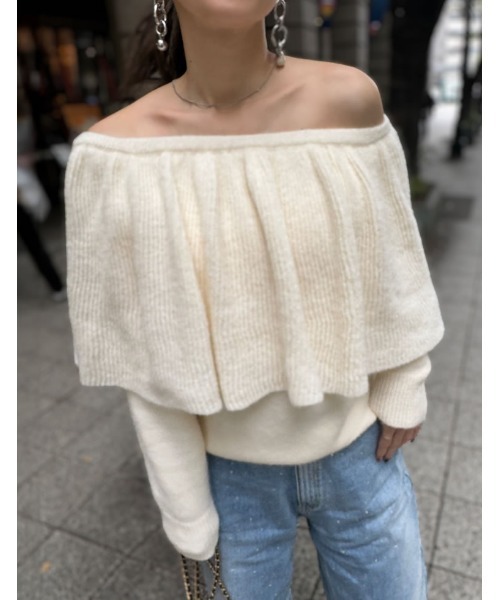 MEISM（ミズム）の「[2024-25 WINTER COLLECTION][MEISM by Re:EDIT]3WAYラッフルフリルニットプルオーバー（ニット/セーター・レディース・ブラック/グレー/アイボリー・MEDIUM/LARGE）」の12枚目の写真