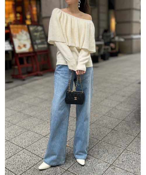 MEISM（ミズム）の「[2024-25 WINTER COLLECTION][MEISM by Re:EDIT]3WAYラッフルフリルニットプルオーバー（ニット/セーター・レディース・ブラック/グレー/アイボリー・MEDIUM/LARGE）」の13枚目の写真