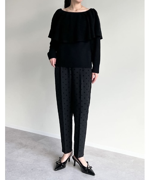 MEISM（ミズム）の「[2024-25 WINTER COLLECTION][MEISM by Re:EDIT]3WAYラッフルフリルニットプルオーバー（ニット/セーター・レディース・ブラック/グレー/アイボリー・MEDIUM/LARGE）」の14枚目の写真