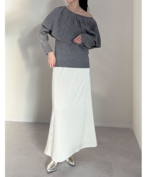 MEISM（ミズム）の「[2024-25 WINTER COLLECTION][MEISM by Re:EDIT]3WAYラッフルフリルニットプルオーバー（ニット/セーター・レディース・ブラック/グレー/アイボリー・MEDIUM/LARGE）」の19枚目の写真