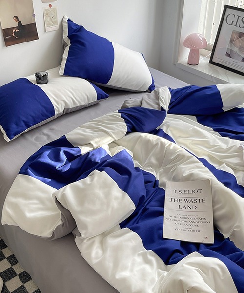 【 somni / ソニ 】 寝具3点セット ドット ストライプ シングル ベッドカバー 枕カバー（寝具）｜CERCA（チェルカ）