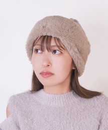 polcadot | ファー切り替えニット(ニットキャップ/ビーニー)