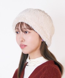 polcadot | ファー切り替えニット(ニットキャップ/ビーニー)