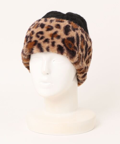 polcadot（ポルカドット）の「ファー切り替えニット（ニットキャップ/ビーニー・レディース・ブラック系/グレイッシュベージュ/アイボリー/ブルー・FREE）」の10枚目の写真